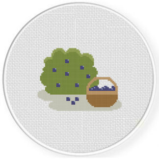 Blueberry Bush Cross Stitch Pattern