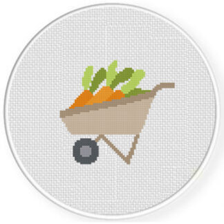 Carrot Cart Cross Stitch Pattern