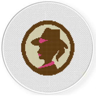 Cowgirl Silhouette Cross Stitch Pattern
