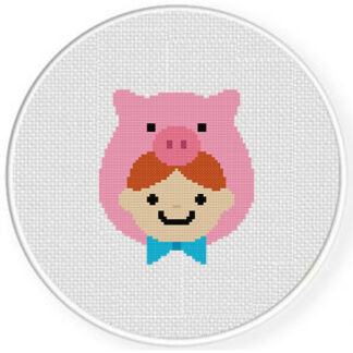 Cute Piggy Hoodie Cross Stitch Pattern