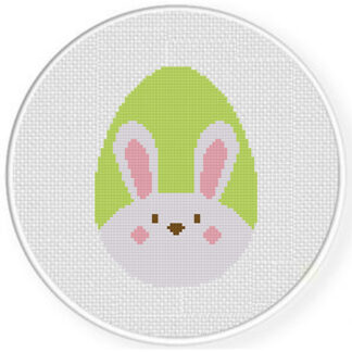 Easter Egg Bunny Face Cross Stitch Pattern