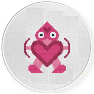 Heart Robot Cross Stitch Pattern