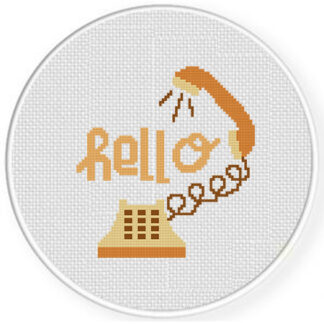 Hello Telephone Cross Stitch Pattern