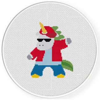 Hip Hop Unicorn Cross Stitch Pattern