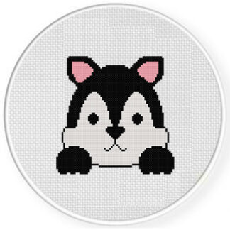Husky Peep Cross Stitch Pattern