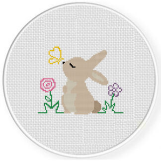 Spring Baby Bunny Cross Stitch Pattern