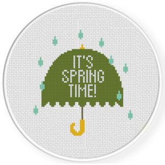 Spring Time Umbrella Cross Stitch Pattern