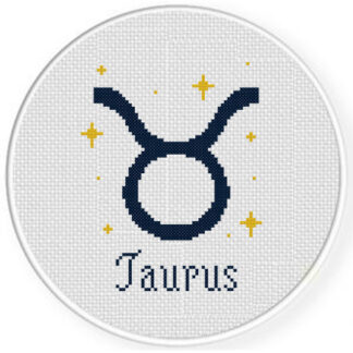 Taurus Zodiac Sign Cross Stitch Pattern