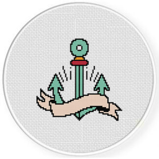 Anchor Tattoo Banner Cross Stitch Pattern