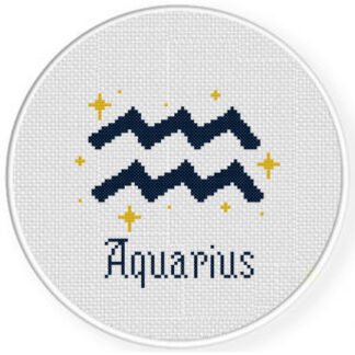 Aquarius Zodiac Sign Cross Stitch Pattern