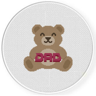 Bear Dad Cross Stitch Pattern