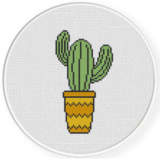 Cactus Outline Cross Stitch Pattern