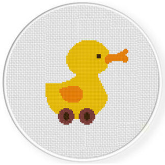 Duck With Wheels Cross Stitch Pattern