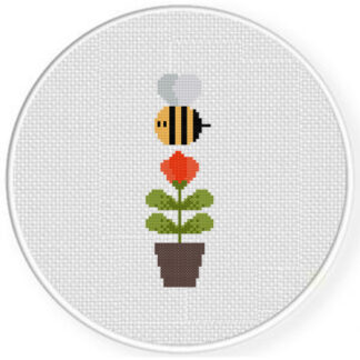 Flower Bee Cross Stitch Pattern