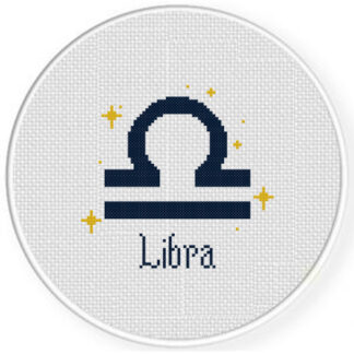 Libra Zodiac Sign Cross Stitch Pattern