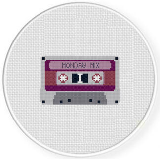 Monday Cassette Cross Stitch Pattern