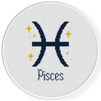 Pisces Zodiac Sign Cross Stitch Pattern
