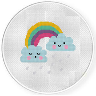 Rainbow Shower Cross Stitch Pattern