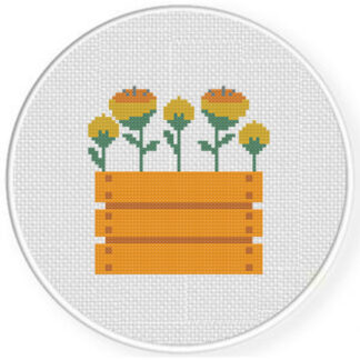Spring Flower Box Cross Stitch Pattern