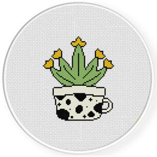 Succulent Outline Cross Stitch Pattern