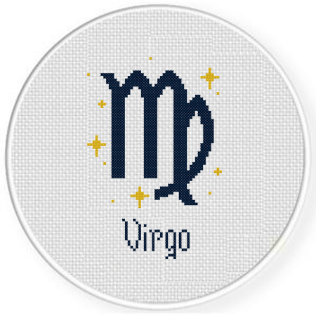 Hoop art embroidery Instant download PDF Zodiac sign Counted cross stitch chart Virgo Modern Cross Stitch Pattern Astrology birth sign