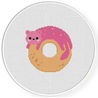 Yum Cat Donut Cross Stitch Pattern