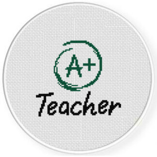 A Plus Teacher Cross Stitch Pattern