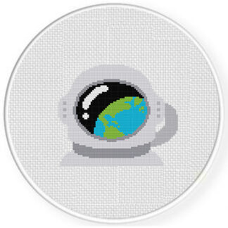 Astronaut Earth View Cross Stitch Pattern