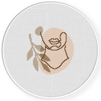 Botanical Face Cross Stitch Pattern