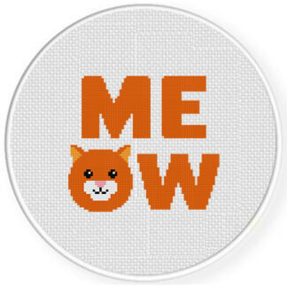 Cat Head Meow Cross Stitch Pattern