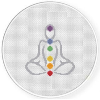Chakra Points Cross Stitch Pattern