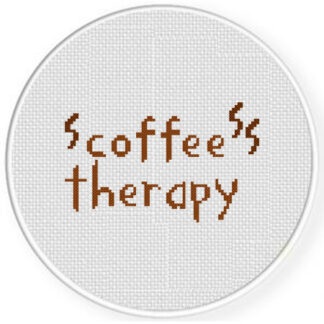 Coffee Therapy Cross Stitch Pattern