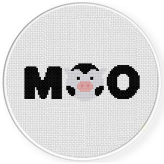 Cow Head Moo Cross Stitch Pattern
