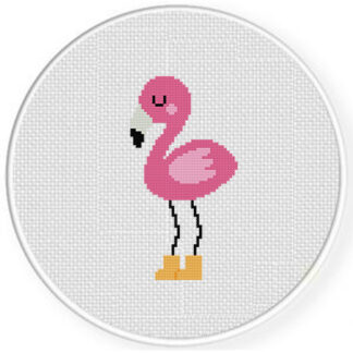 Flamingo In Boots Cross Stitch Pattern
