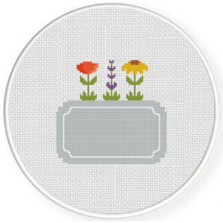 Flower Garden Frame Cross Stitch Pattern