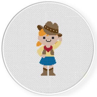 Little Cowgirl Cross Stitch Pattern