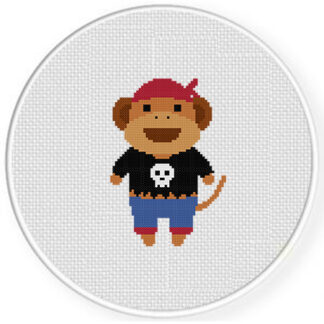 Monkey Pirate Cross Stitch Pattern