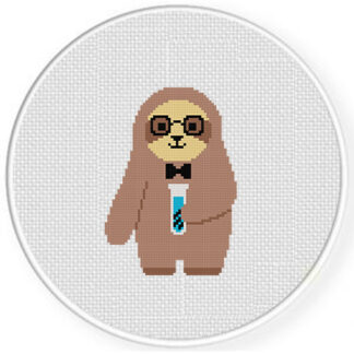 Science Sloth Cross Stitch Pattern