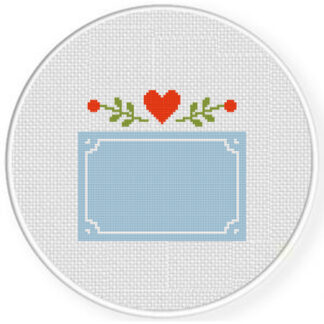 Spring Blue Frame Cross Stitch Pattern