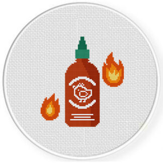 Hot Sriracha Cross Stitch Pattern
