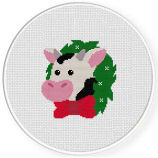 Festive Cowhead Cross Stitch Pattern