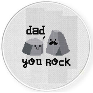Dad You Rock Cross Stitch Pattern