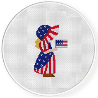 Star Spangled Girl  Cross Stitch Pattern