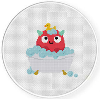 Monster Bath Cross Stitch Pattern
