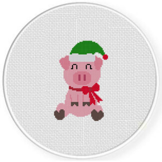 Festive Piglet Cross Stitch Pattern