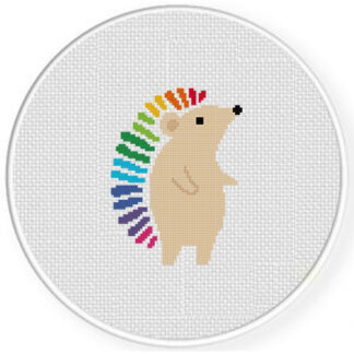 Rainbow Hedgehog Cross Stitch Pattern
