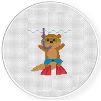 Scuba Otter Cross Stitch Pattern