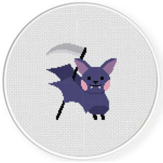Bat With Scythe Cross Stitch Pattern