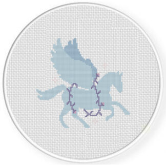 Blue Pegasus Blossom Cross Stitch Pattern