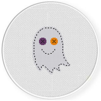 Button Eyed Ghost Cross Stitch Pattern